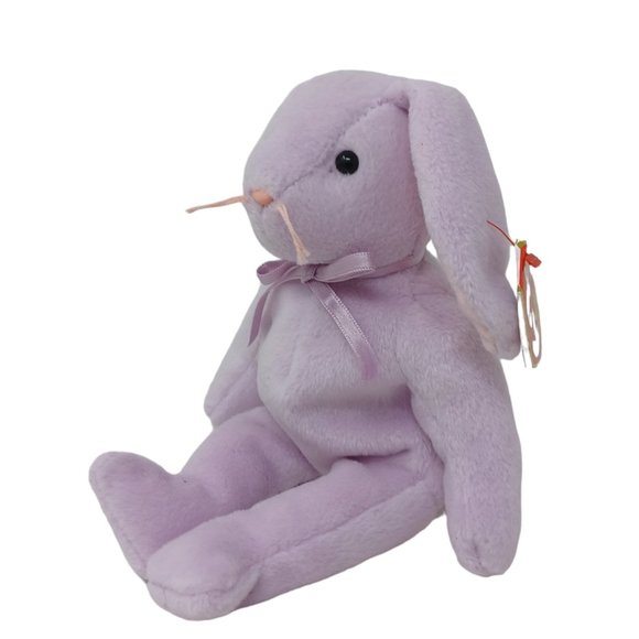 Ty Floppity Bunny Rabbit Purple Retired Beanie Baby Stuffed Animal Plush Toy 8" - Picture 3 of 7